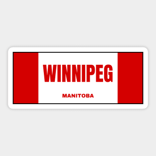 Winnipeg City in Canadian Flag Colors Sticker